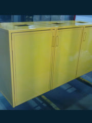 Recycling cabinet yellow finish